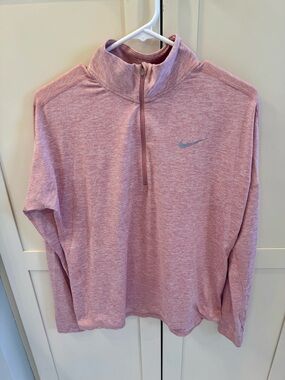 Nike Heathered Light Pink Quarter-Zip Pullover
